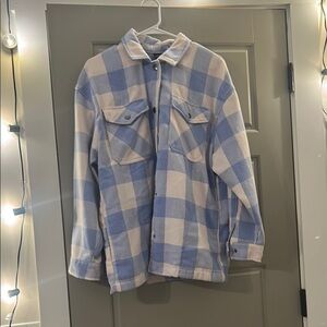 Blue and White Checkered Men's Shirt